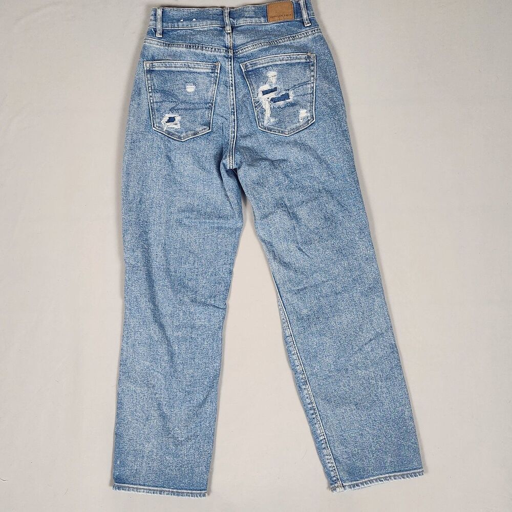American Eagle Highest Rise 90s Boyfriend Jeans Womens 2 Distressed Stretch - Picture 4 of 13